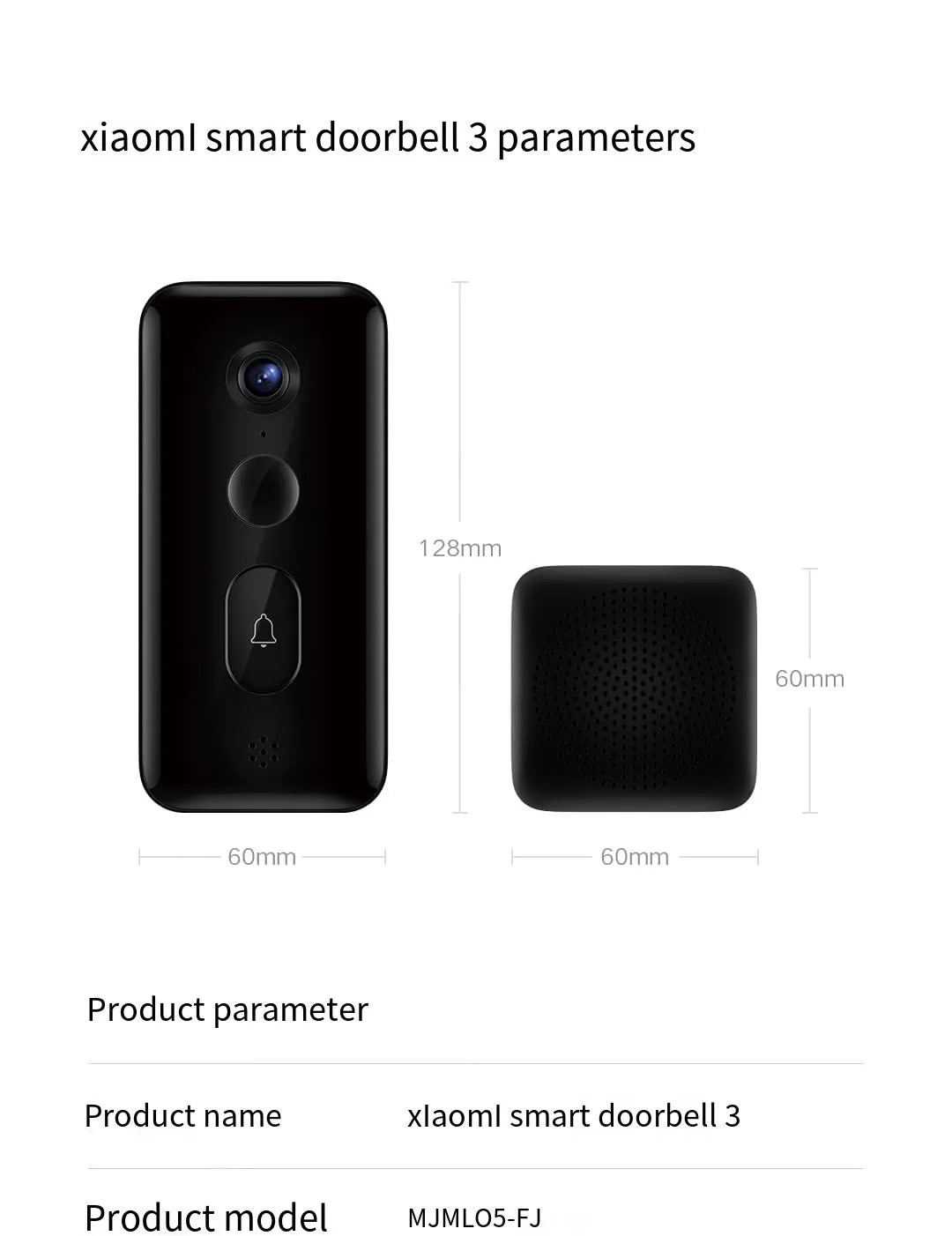 Xiaomi Doorbell 3 – Smart Video Doorbell with 2K HD & Long Battery Life