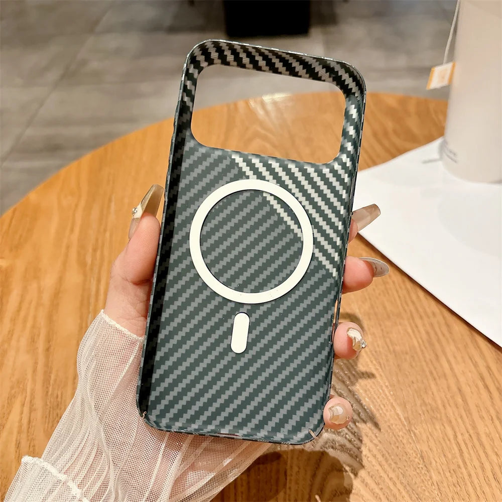 Magnetic Kevlar Carbon Fiber iPhone Case – Slim & Protective