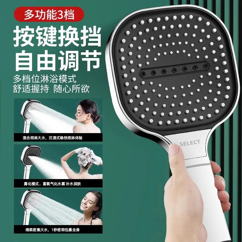 High Pressure Shower Head 13CM – 3 Modes, Massage Water Flow with Filter