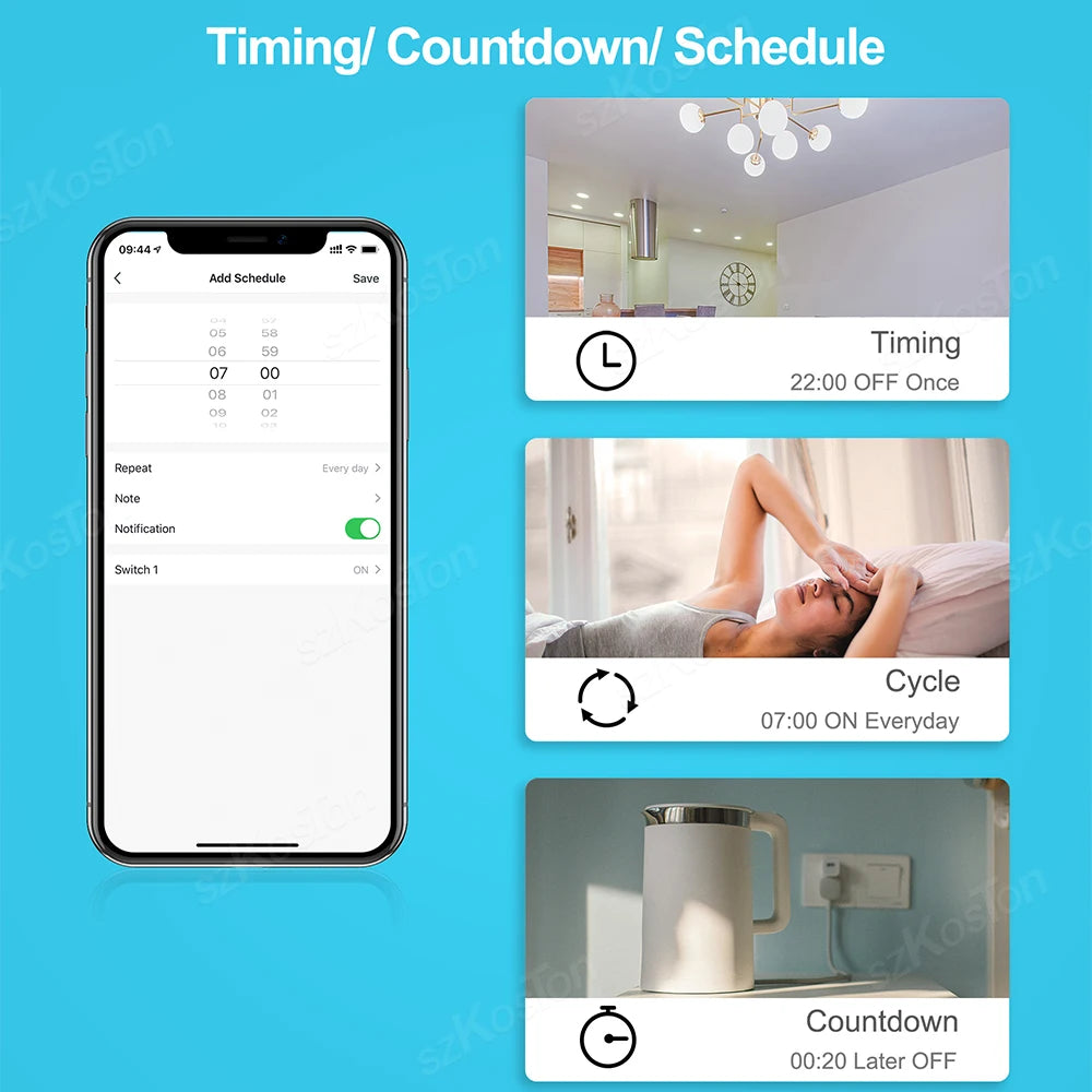 Tuya Smart WiFi Plug 16A with Power Monitoring – Alexa & Google