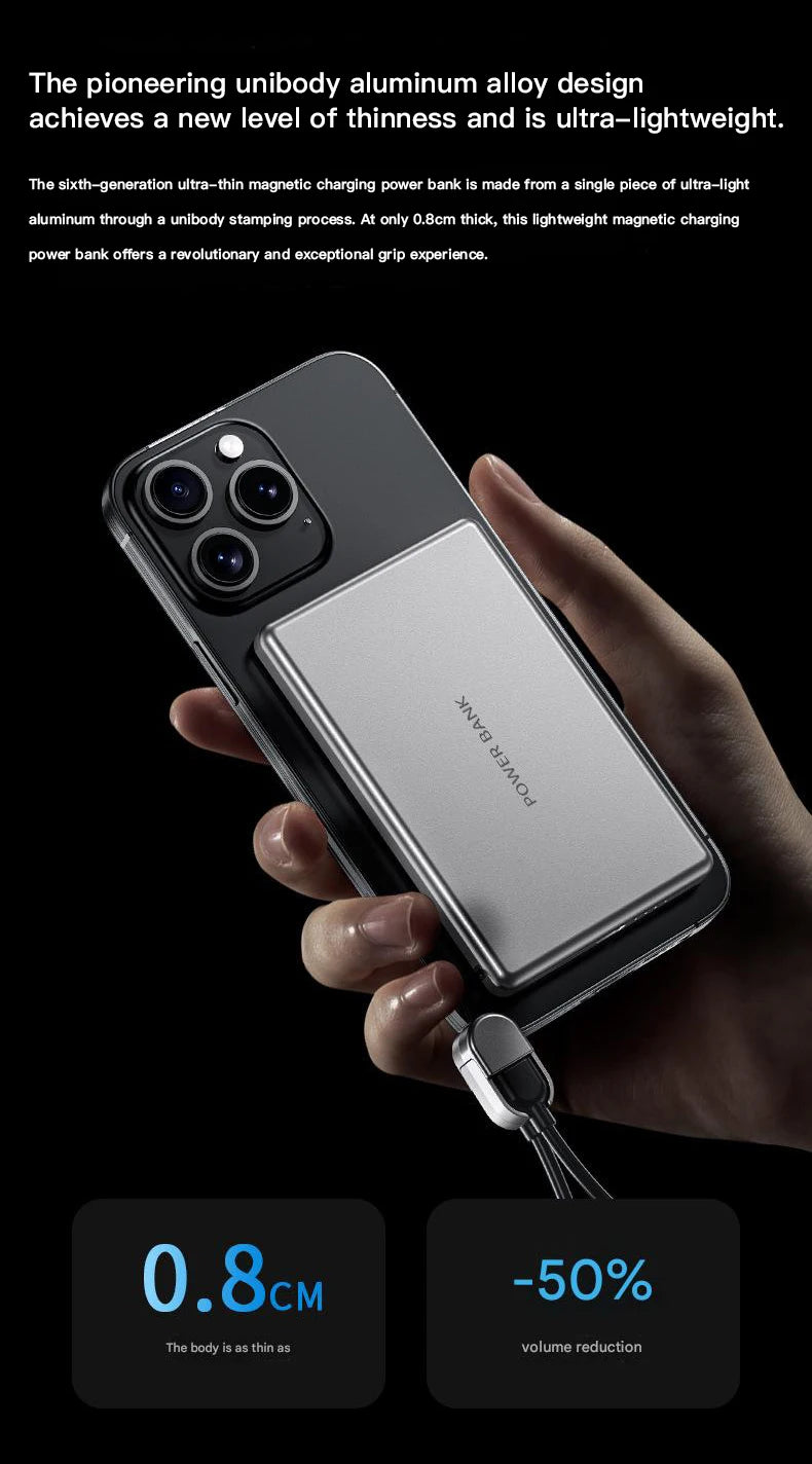 Ultra-Slim Magnetic Wireless Power Bank 10000mAh – 15W Fast Charging