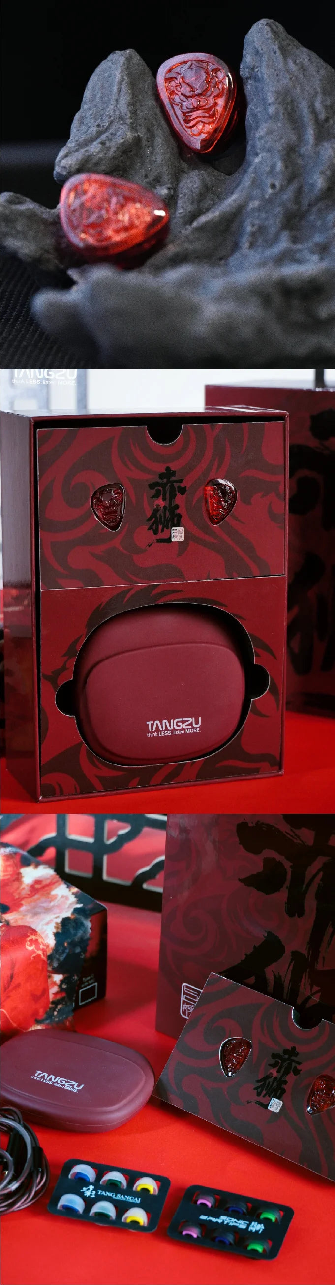 TANGZU WanerSG II Red Lion Single Dynamic Driver In-Ear Monitors with Ergonnmic & Safe Earmold Design
