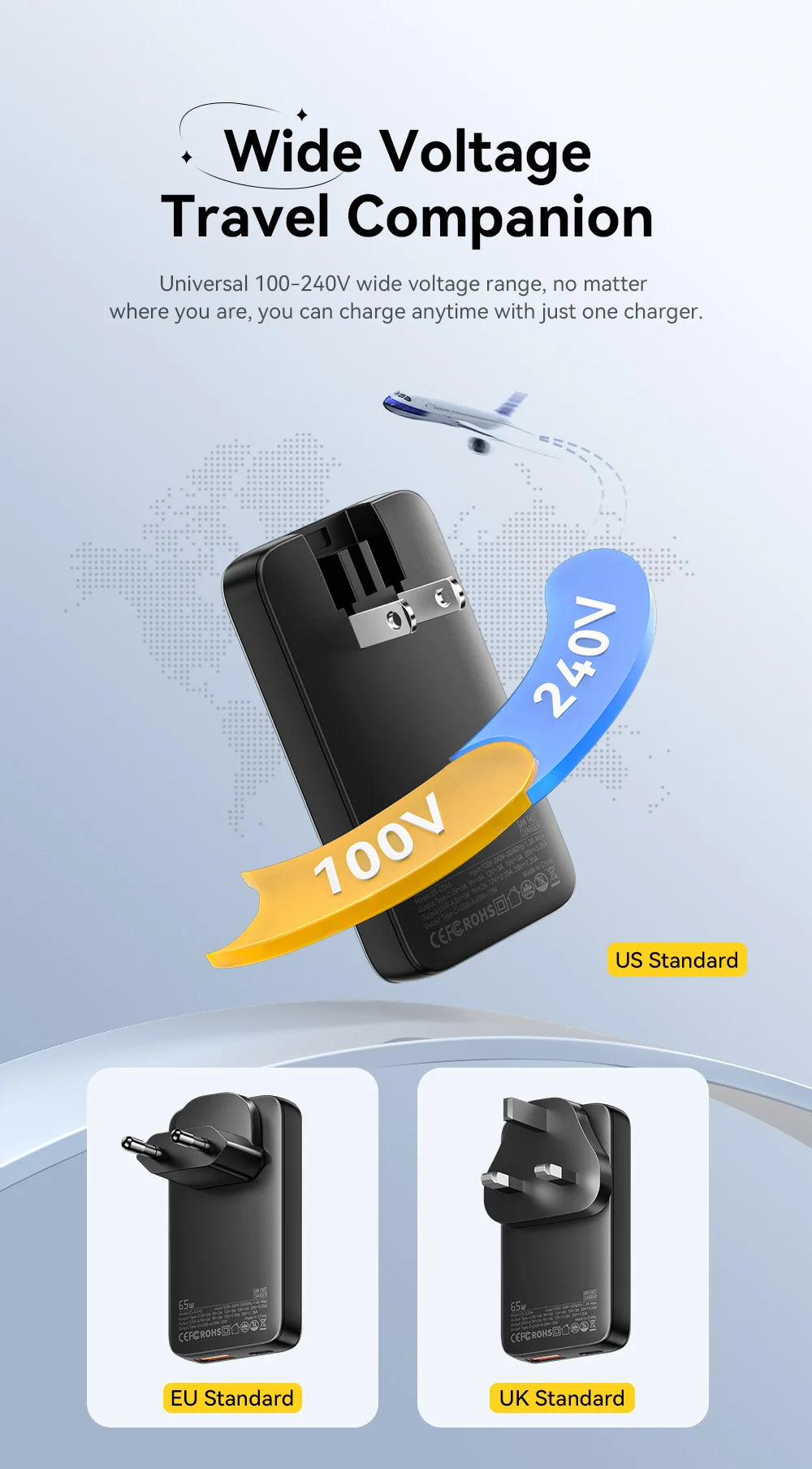 Essager 65W GaN Charger USB Type C Quick Charge 3.0 Fast Charger for iPhone 16 15 Xiaomi Samsung ipad Macbook Tablet PD Charger