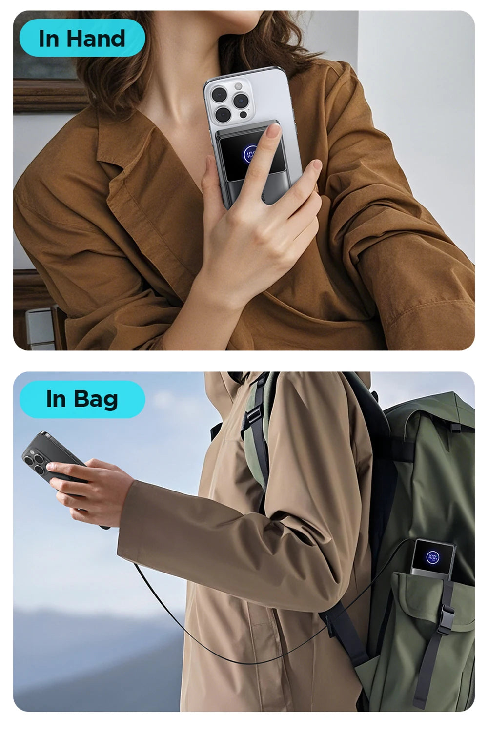 10000mAh Fast Charging Power Bank – Joyroom with Retractable Type-C Cable