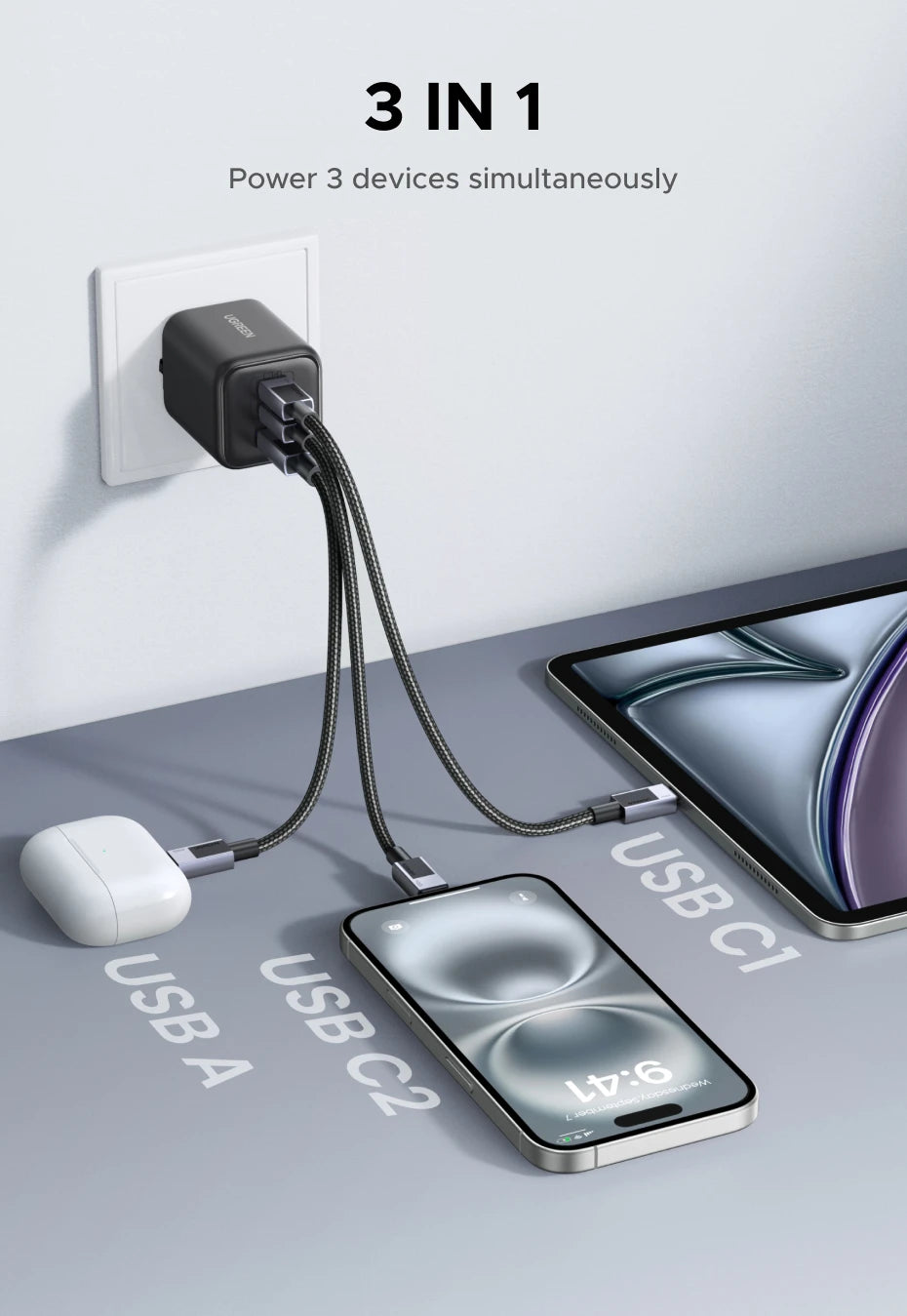 UGREEN 45W GaN USB-C Charger – PD3.0 PPS Fast Charging
