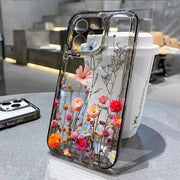 Transparent Flower Silicone Shockproof Case – iPhone 15–17 Series