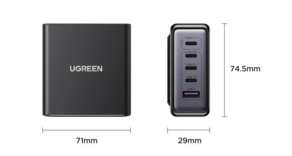 UGREEN 5-in-1 GaN Charger – 65W/100W Fast Charge