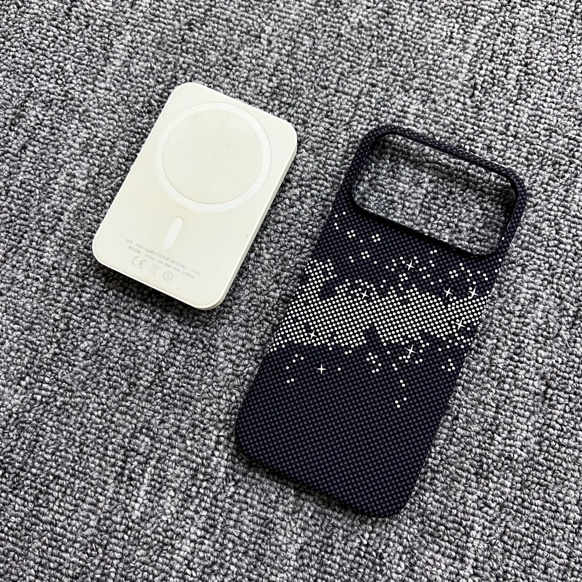 Frameless Carbon Fiber Starry Sky Magnetic Case – iPhone 15–17 Series