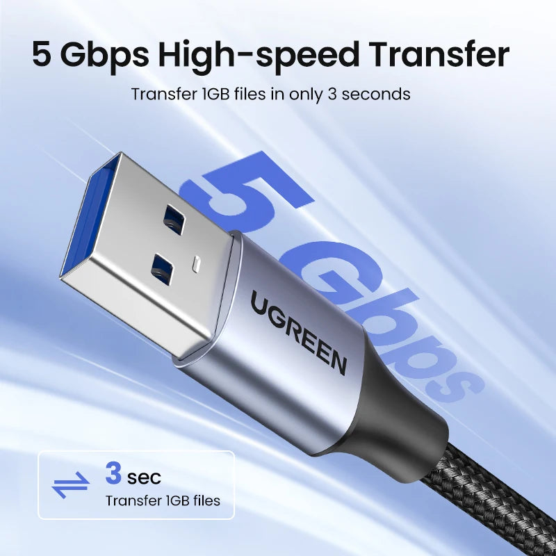 UGREEN USB 3.0 Extension Cable – Male to Female, Data Transfer