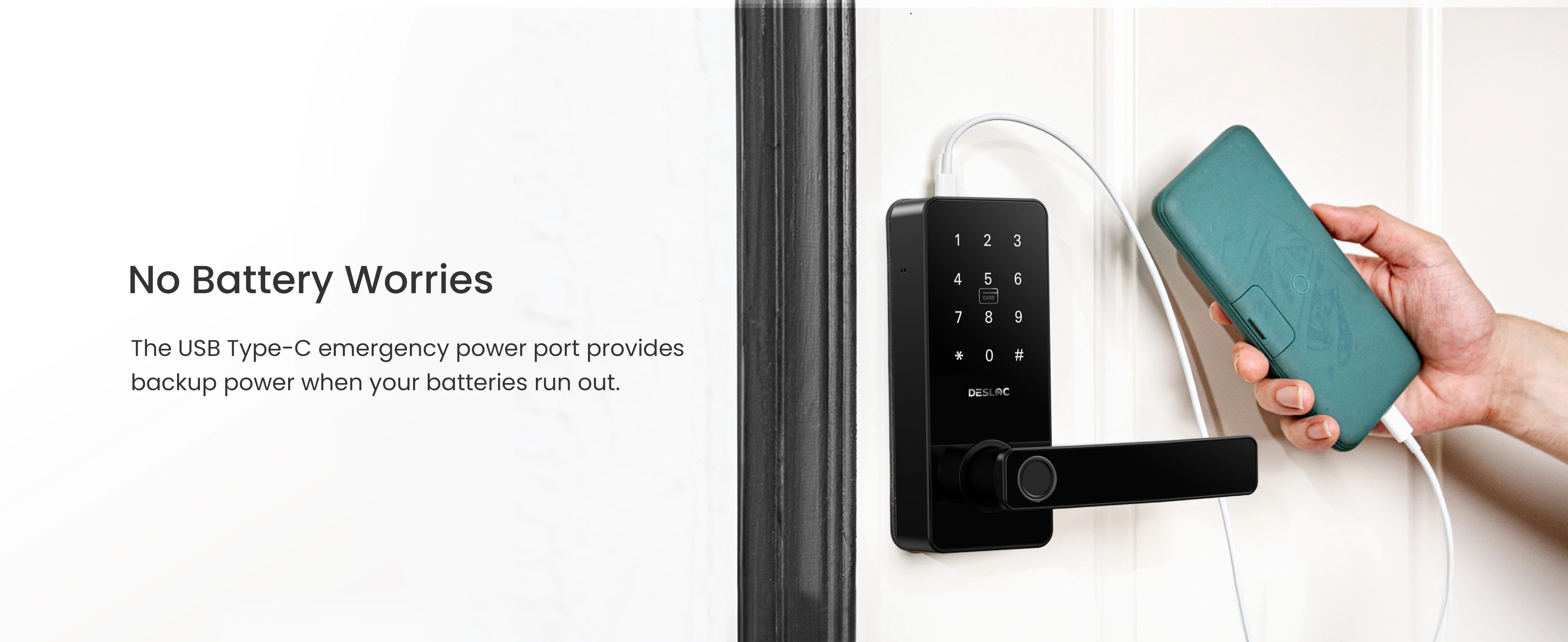 DESLOC Smart Fingerprint Door Lock – App & Touchscreen Control