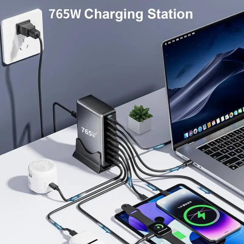 800W GaN Dual USB-C Fast Charger – PD3.1 PPS for Laptop & Multiple Devices