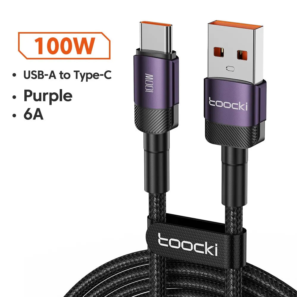 TOOCKI USB-C Fast Charging Cable – USB-C Charger Cord for Phone, Tablet & Power Bank