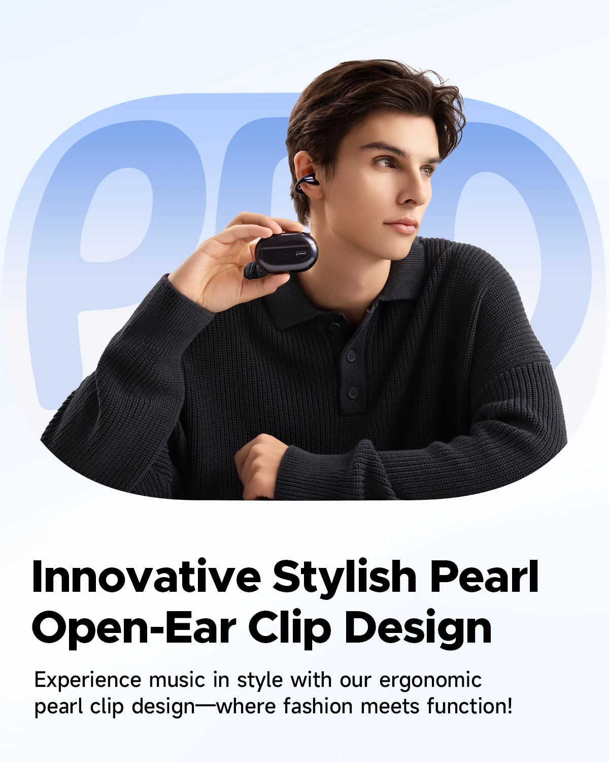 SOUNDPEATS PearlClip Pro Open-Ear Wireless Earbuds – Bluetooth 5.4, AI ENC Calls & IPX5