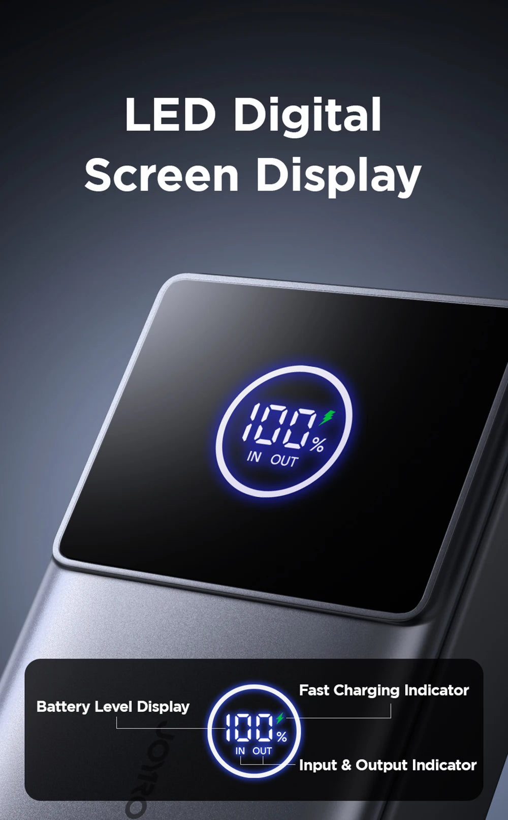 10000mAh Fast Charging Power Bank – Joyroom with Retractable Type-C Cable