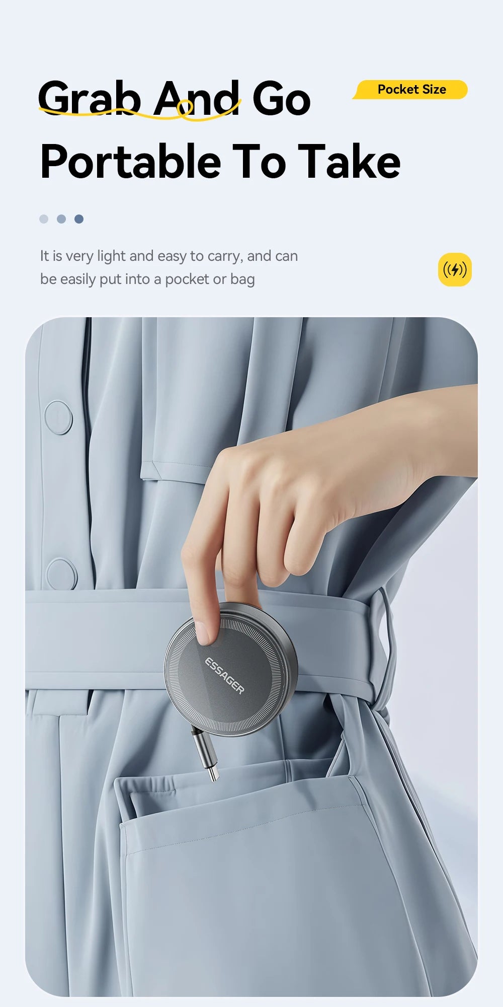 Essager Wireless Charger – 15W, iPhone, AirPods & Watch
