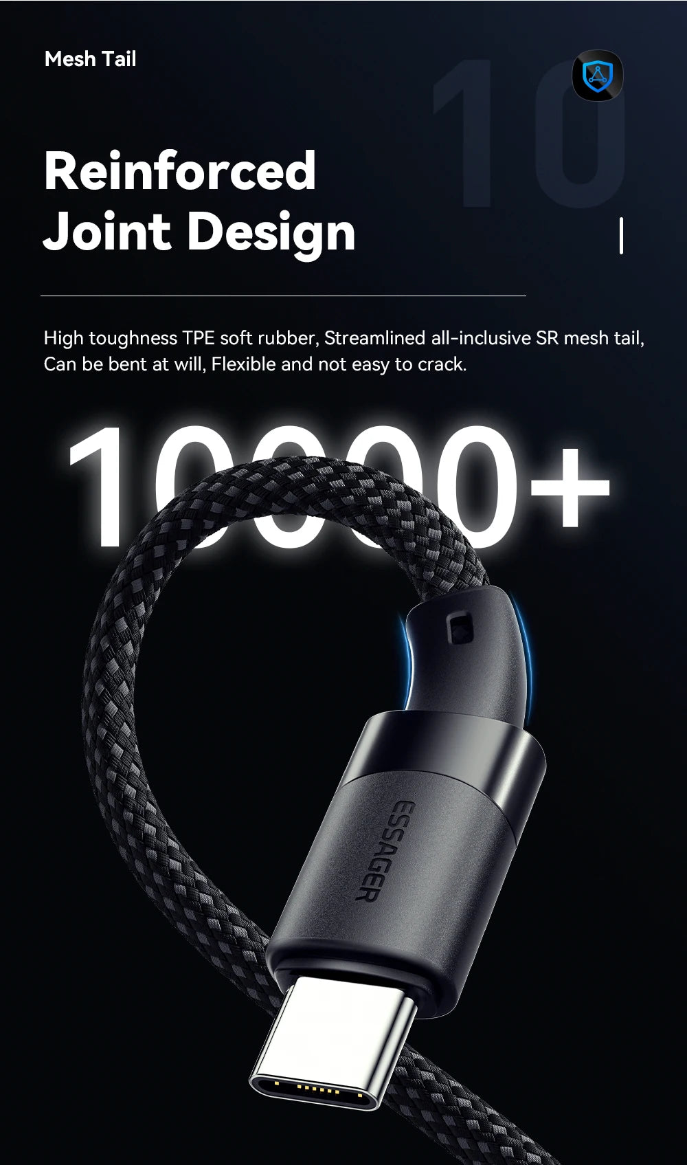 Essager Essager USB C To C 100W Magnetic Fast Charger Cable For iPhone 15 65W Type C To C Data Charging Wire for Laptop Samsung