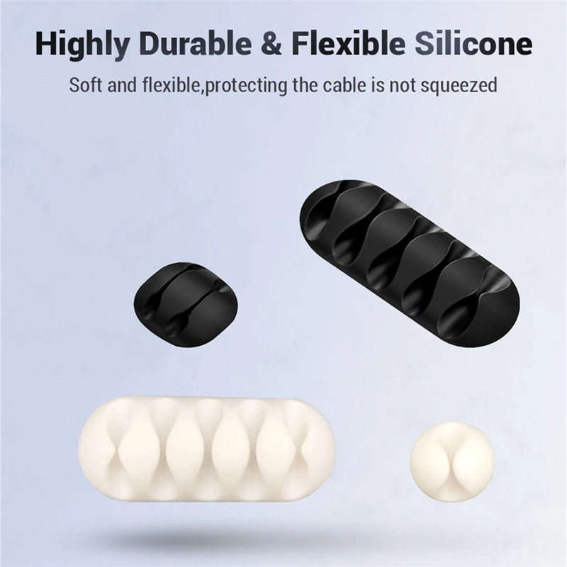 Silicone USB Cable Organizer Clip – Adhesive Cord Holder for Desk & Home