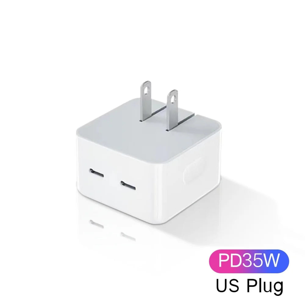 35W Dual PD Fast Charger – USB-C Wall Adapter for iPhone & Android