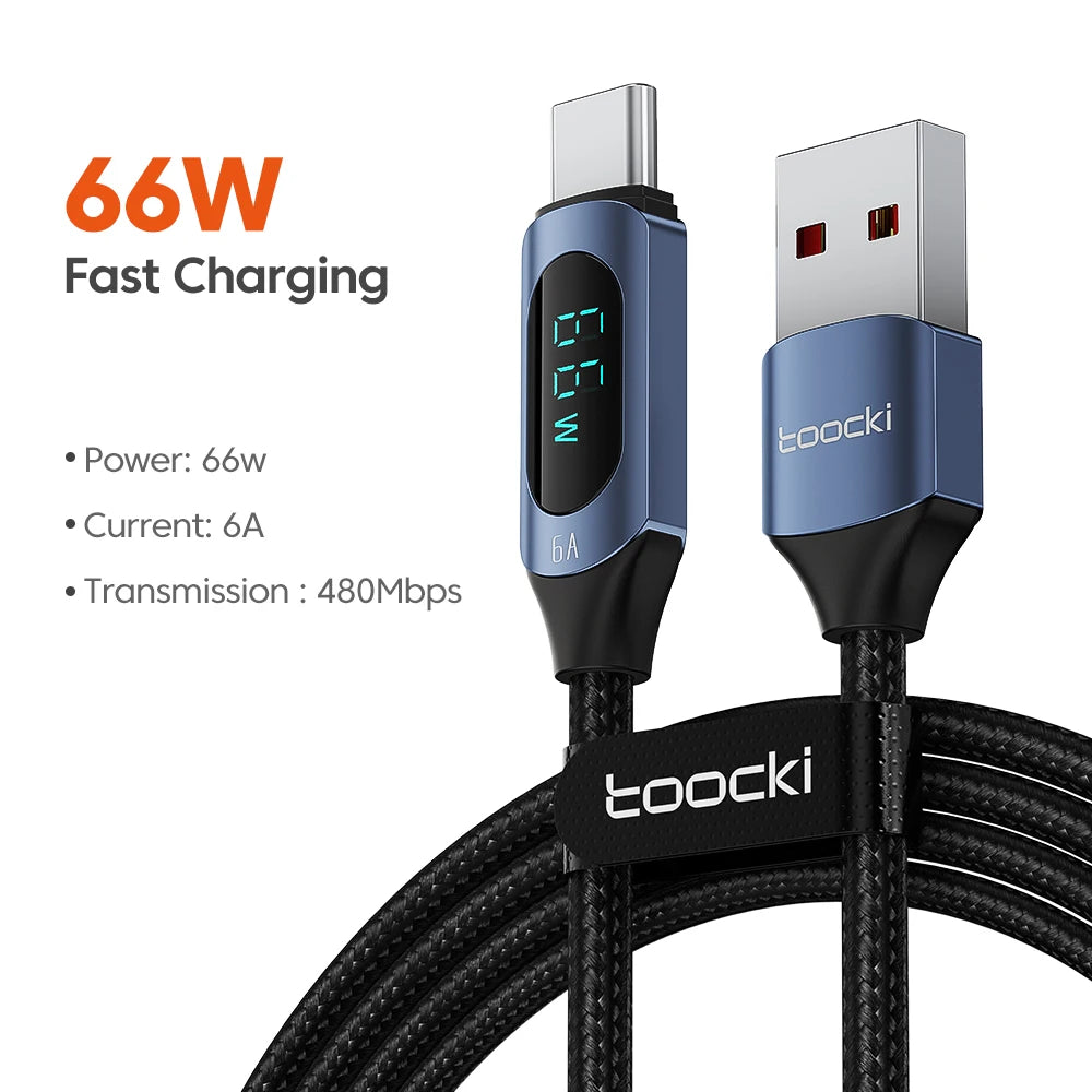 TOOCKI 100W USB-C Fast Charging Cable – PD Charging & Data Sync Cable (1M / 2M)