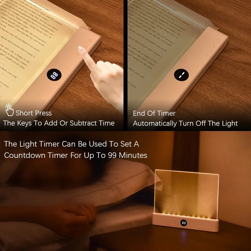 2-in-1 LED Night & Reading Light – Dimmable, USB Rechargeable with Timer