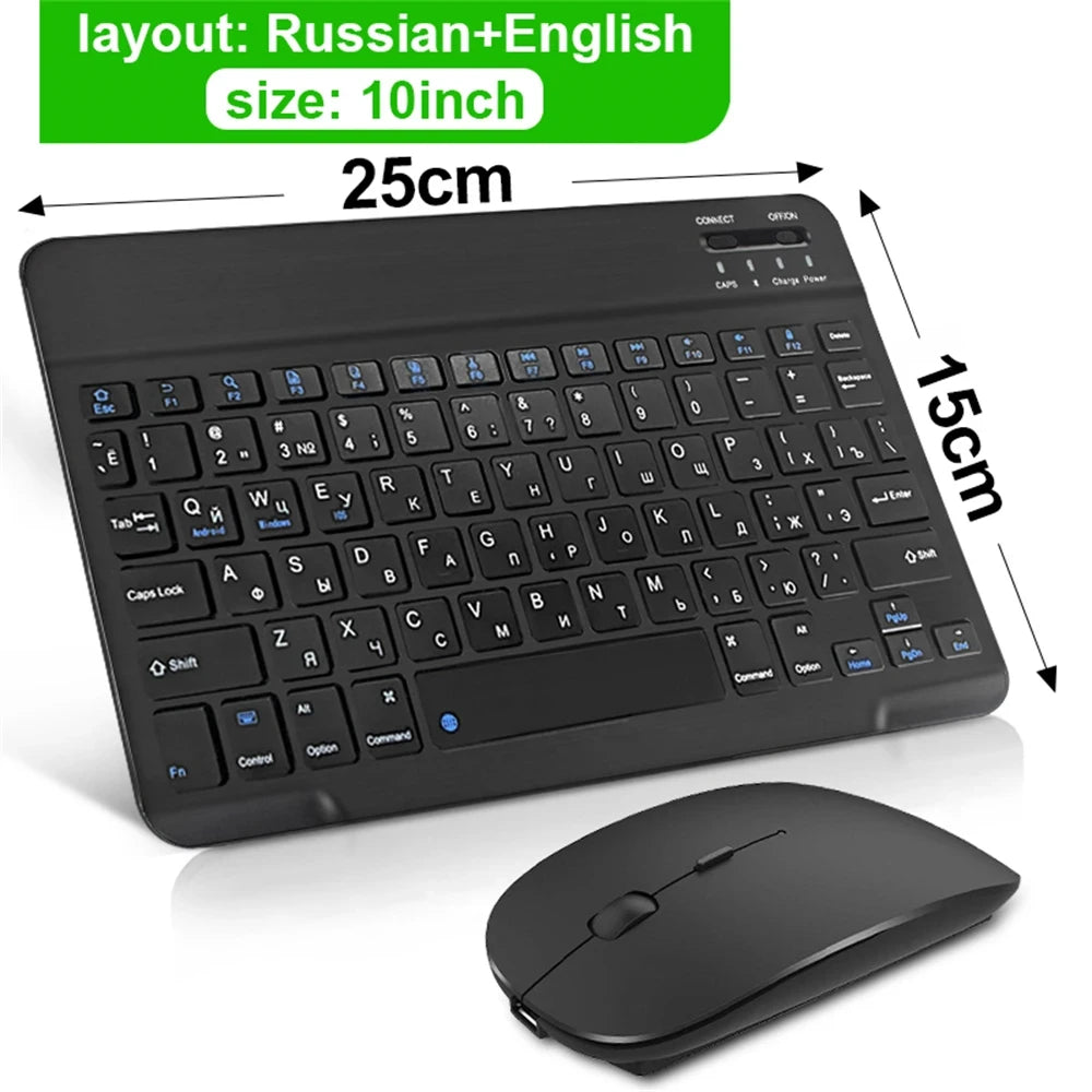 Wireless Keyboard Mouse Combo – iPad, Android, Windows Tablet, Multi-Language
