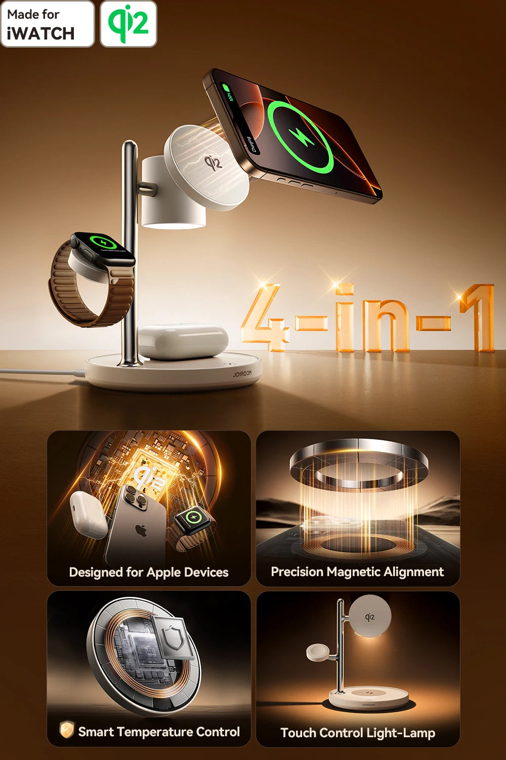 JOYROOM Qi2 3-in-1 Magnetic Wireless Charger