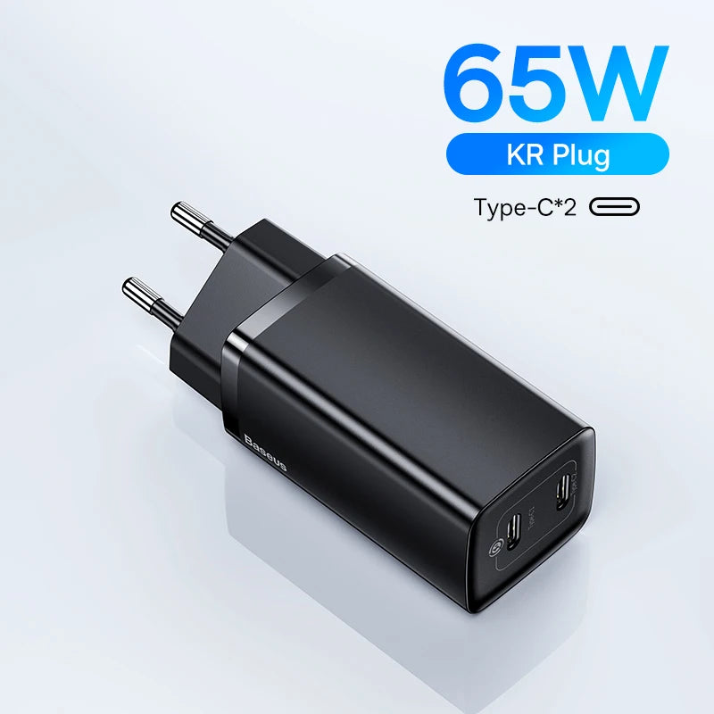 Baseus 65W Desktop Charger – Fast Charge for iPhone & Samsung