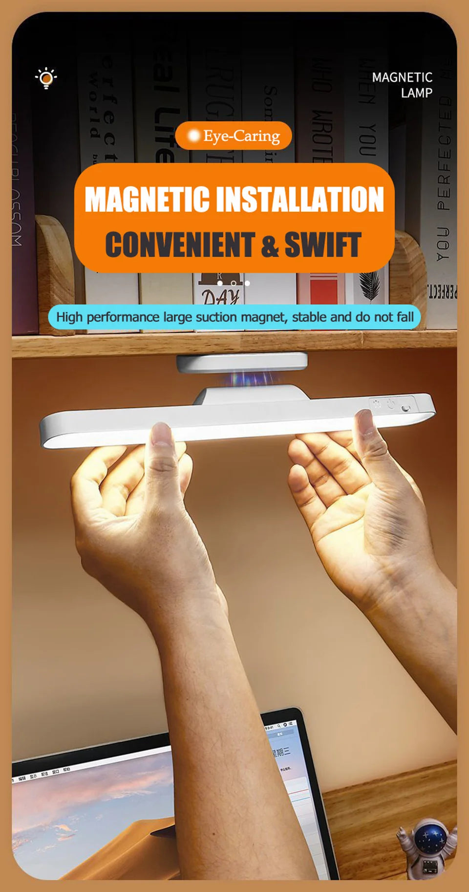 Remote LED Desk Lamp – Magnetic Hanging Rechargeable Light