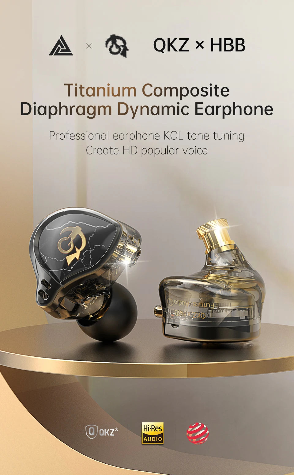 QKZ x HBB 10mm HiFi Earphones – Semi-Open Design