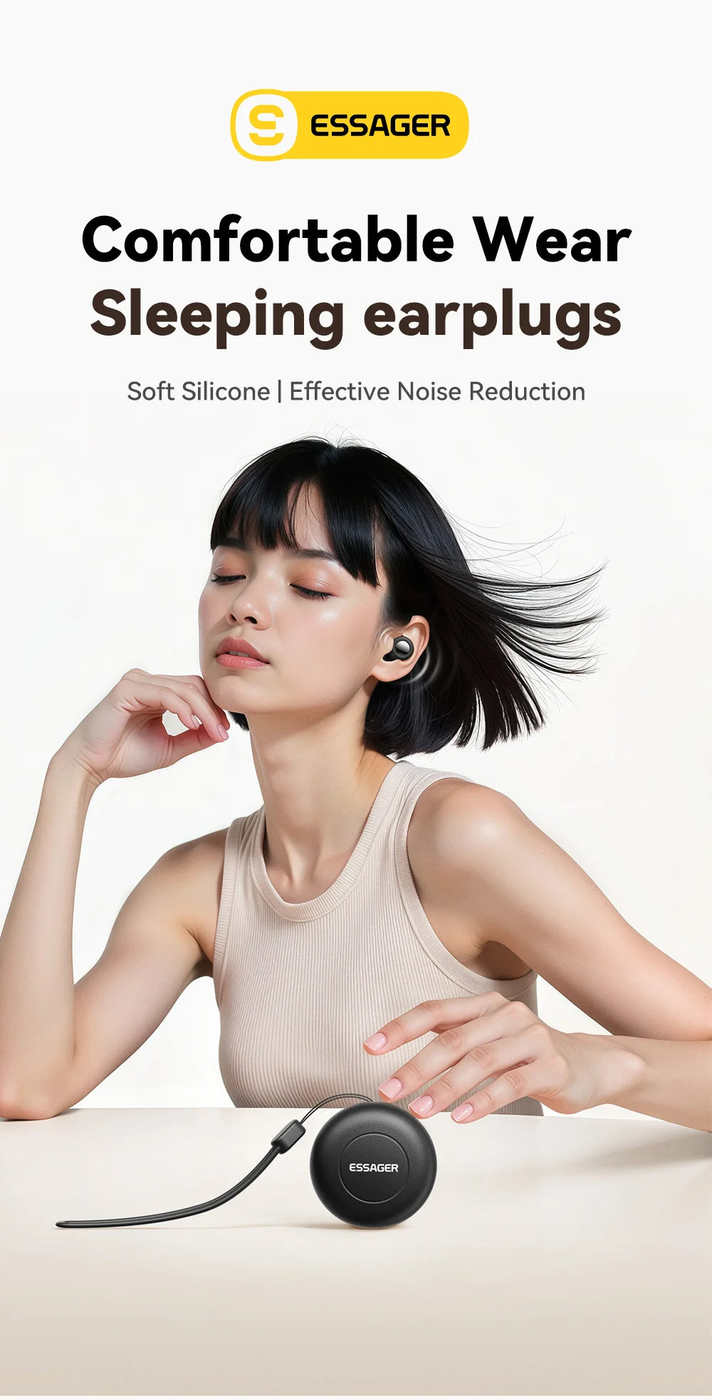 Essager Ear Plugs for Sleeping 49dB Noise Cancellin Reusable Silicone Earplug Hearing Protection for Concert Sleep Noise EarPlug