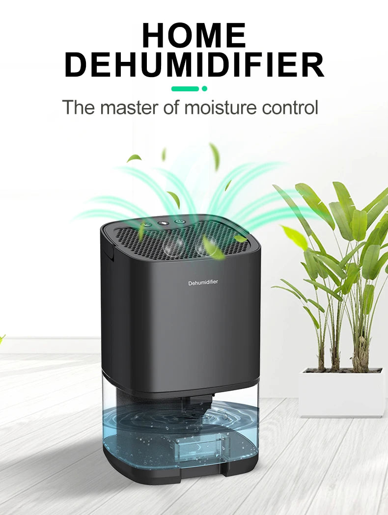 Portable Silent Air Dehumidifier – 1L Compact Moisture Absorber (EU/US Plug)