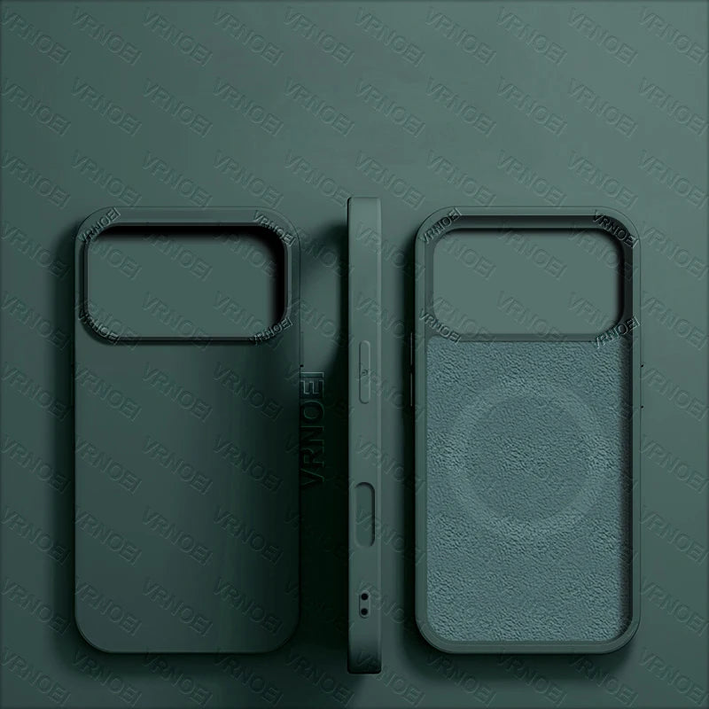 Luxury Silicone Magnetic MagSafe Case for iPhone 15–17 Series – Wireless Charging Cover