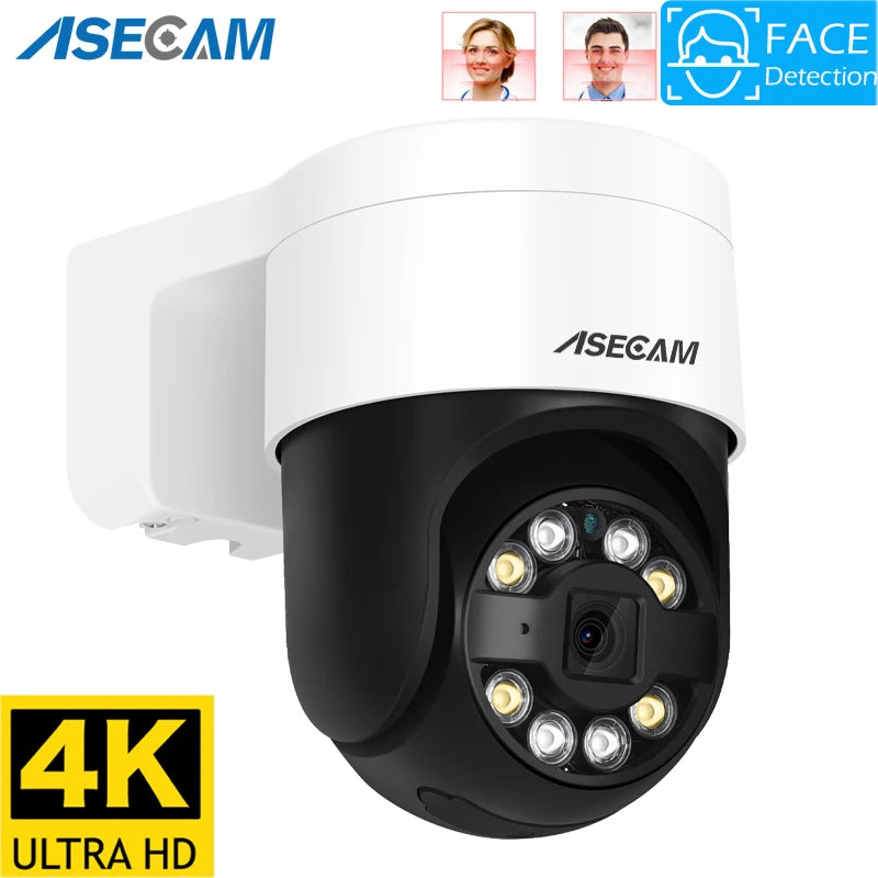 Outdoor PTZ Security Camera – 8MP 4K, AI Face Detection, Color Night Vision