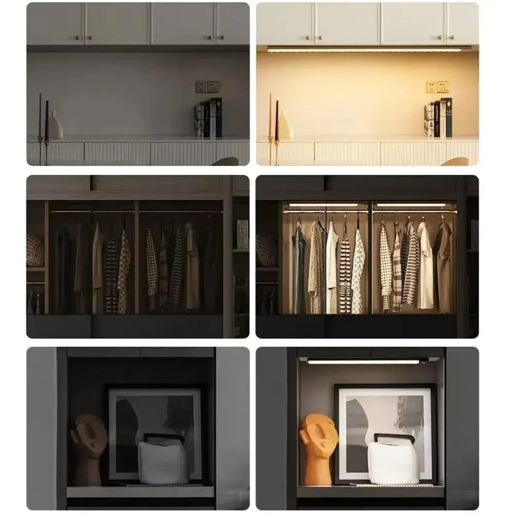 3-in-1 Under Cabinet LED Light – Motion Sensor, USB Rechargeable (Multiple Lengths)