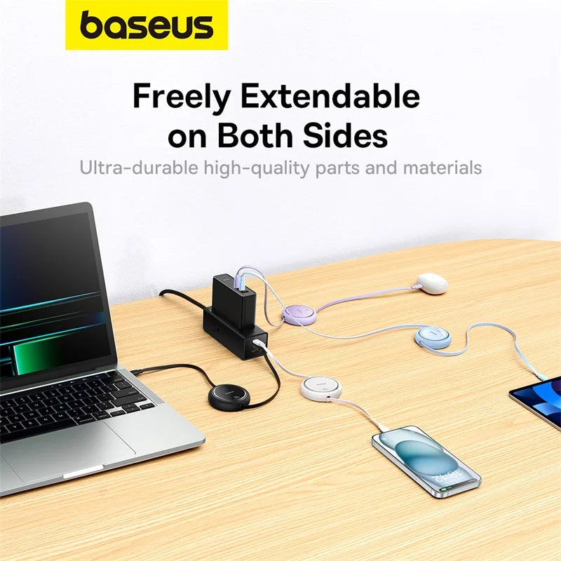 Baseus 100W Retractable USB-C Cable – Fast Charging