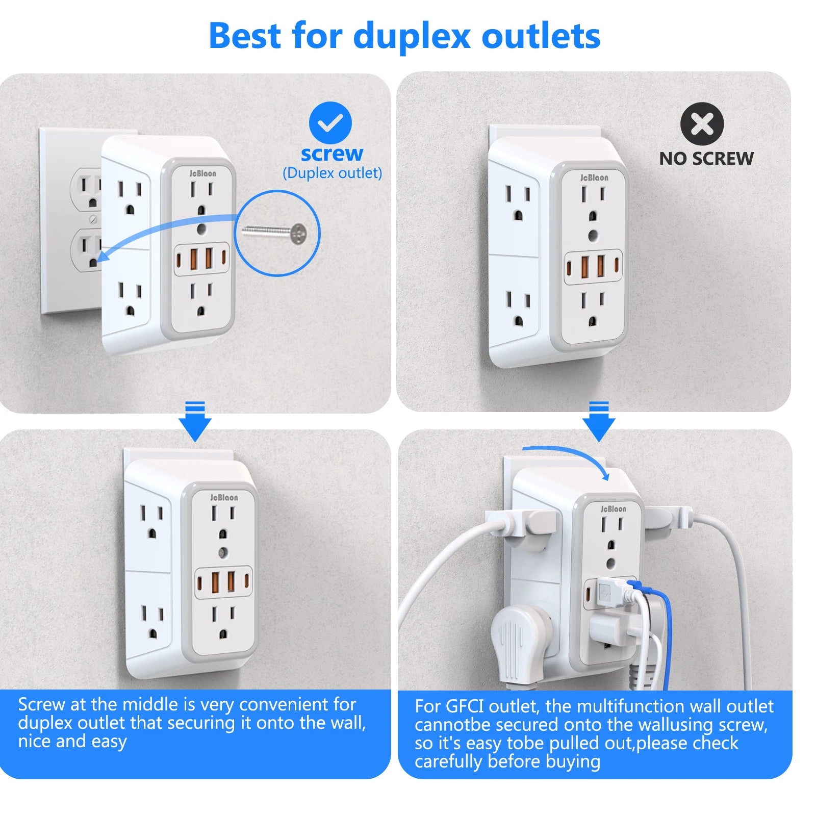 6-Outlet Power Strip with 4 USB Ports (2 Type-C)