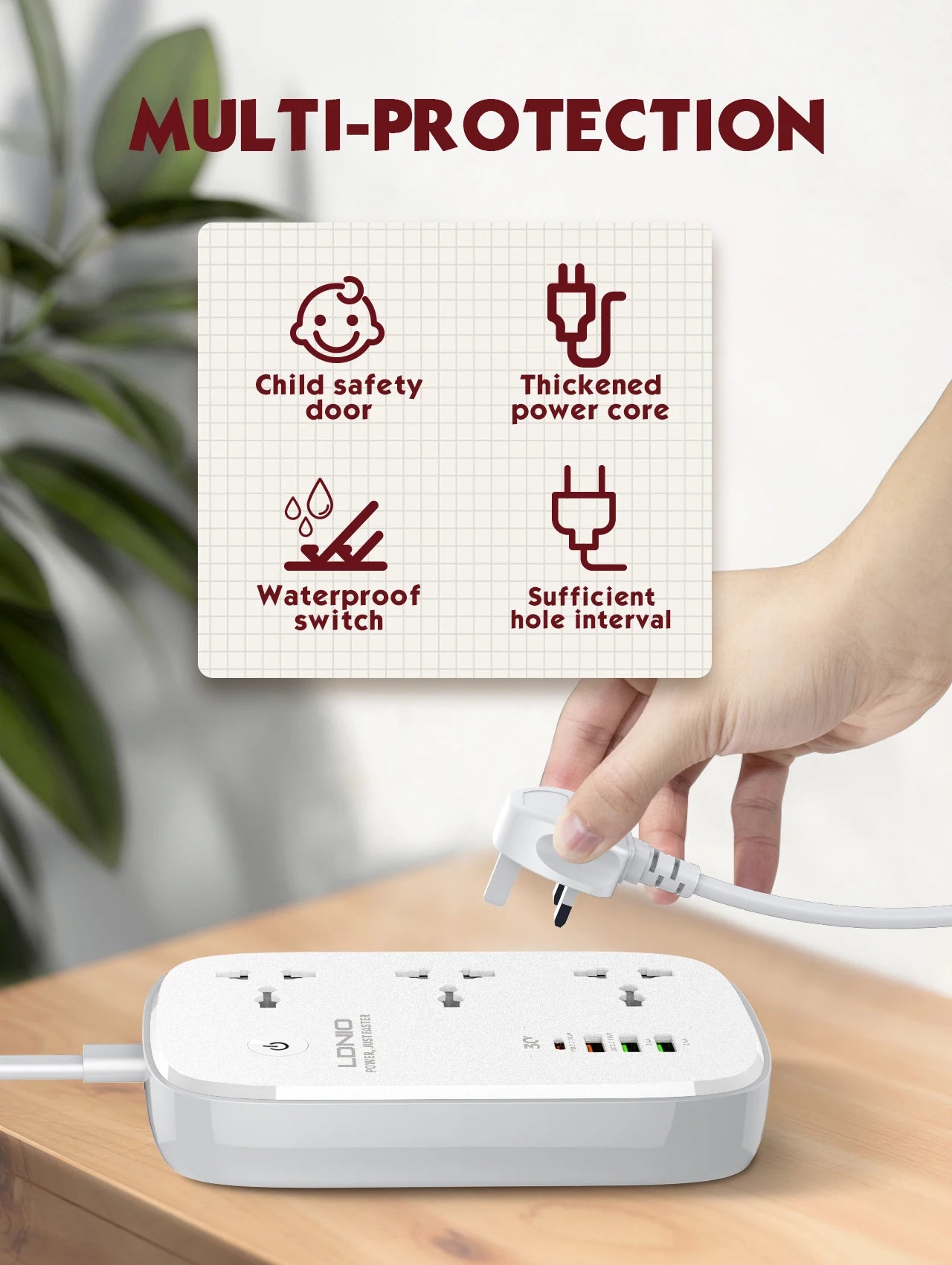 LDNIO WiFi Smart Power Strip – USB PD Ports & Remote Control