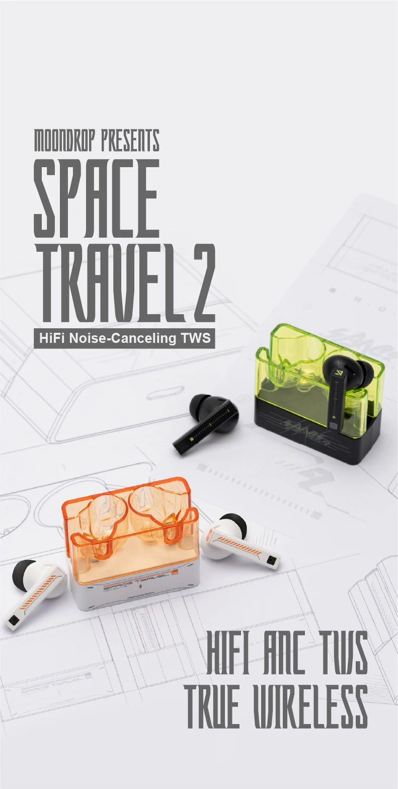 MOONDROP Space Travel 2 TWS Earbuds – ANC, HiFi Sound, Bluetooth 6.0