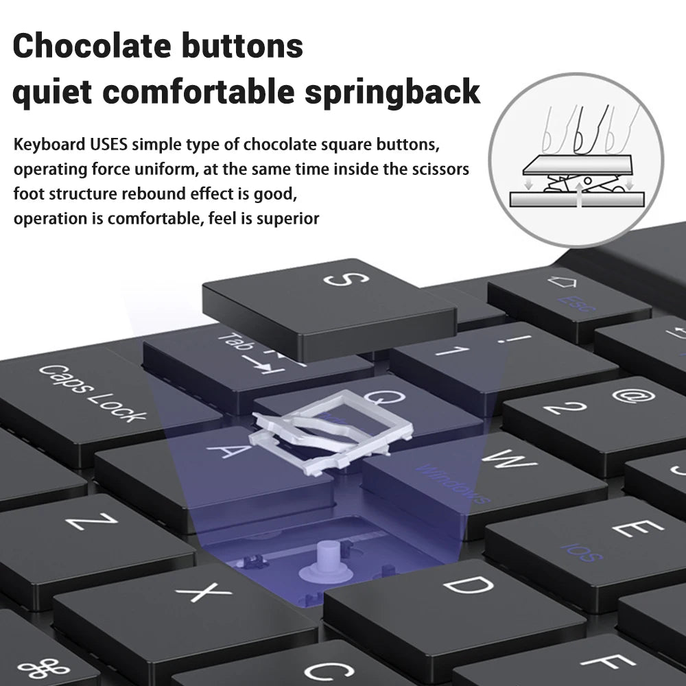 Wireless Keyboard Mouse Combo – iPad, Android, Windows Tablet, Multi-Language