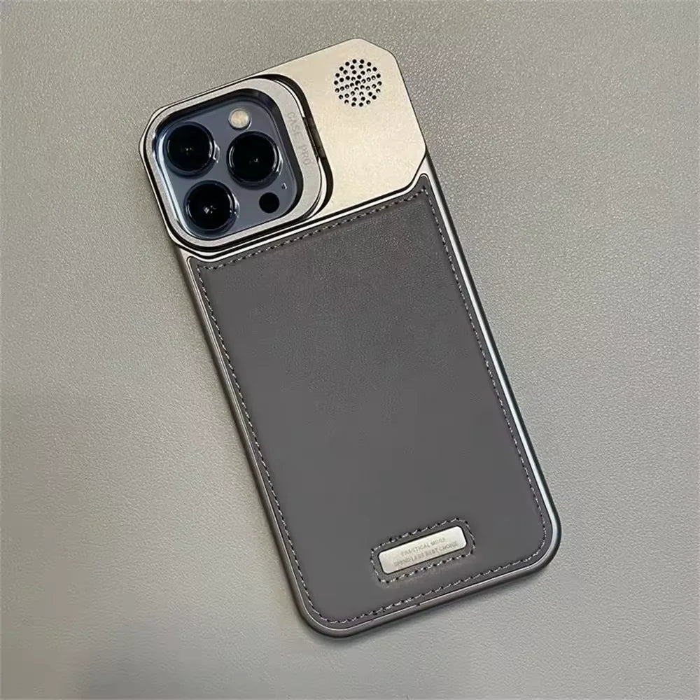 Metal Lens Holder Frameless Anti-Leather Magnetic Diffuser Phone Case for IPhone 13 12 Pro Max 15 14 16 Plus Drop Resistant Case