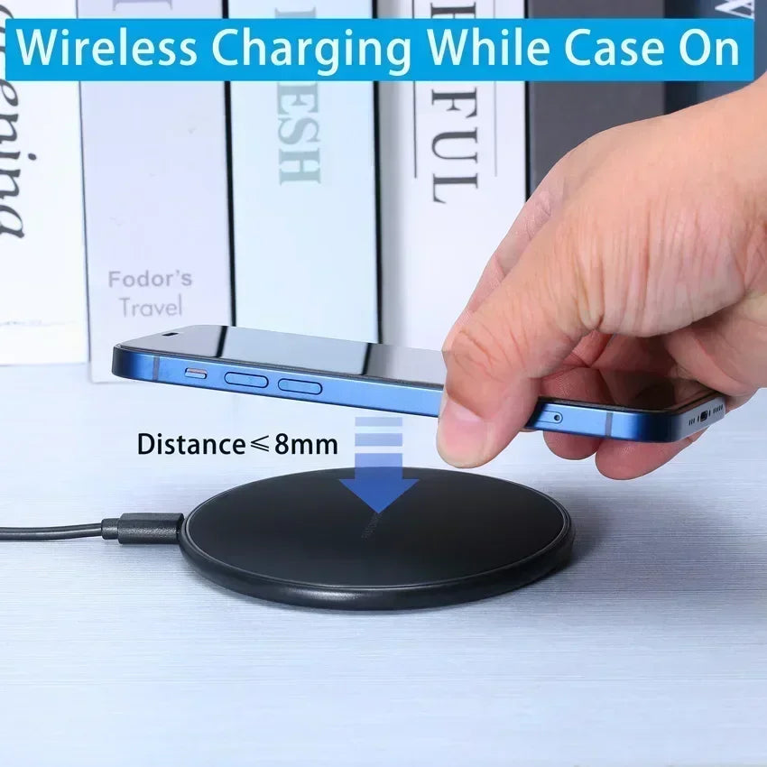 Wireless Charging Pad Fast Wireless Charger Compatible for iPhone 17 Pro 16 15 14 13 12 SE XS Max XR AirPods for Samsung Galaxy