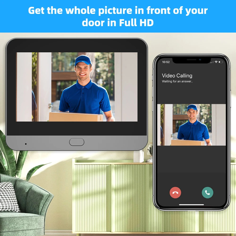 3MP Smart WiFi Doorbell Camera – PIR Motion & 5000mAh Battery