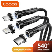 Toocki 540° Magnetic USB-C Cable – Fast Charge for iPhone & Android