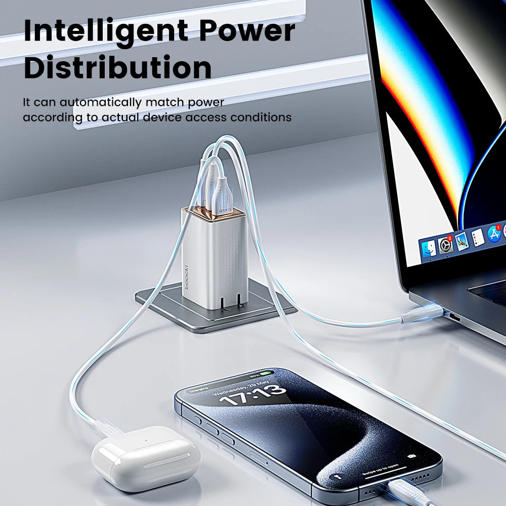 Toocki 67W GaN Charger – Fast USB-C PD for iPhone, MacBook & Samsung