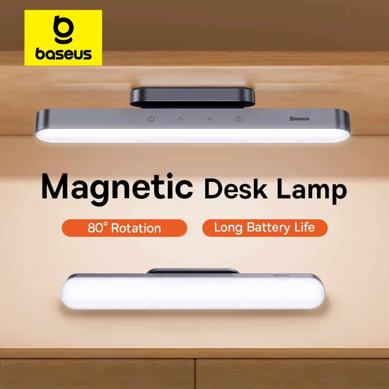 Baseus Magnetic LED Desk Lamp – Rechargeable & Dimmable Light for Modern Workspaces