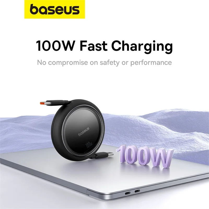 Baseus 100W Retractable USB-C Cable – Fast Charging
