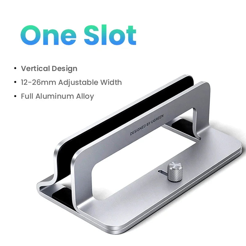 UGREEN Foldable Laptop Stand – Aluminum Vertical Holder for MacBook & PC