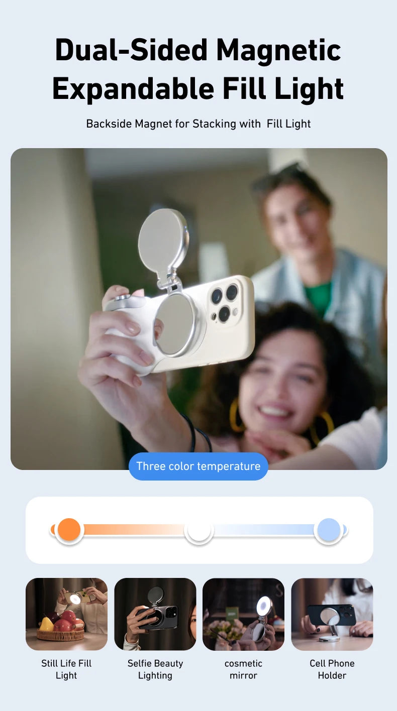 TELESIN Magnetic Camera Hand Grip – Phone Holder with Remote