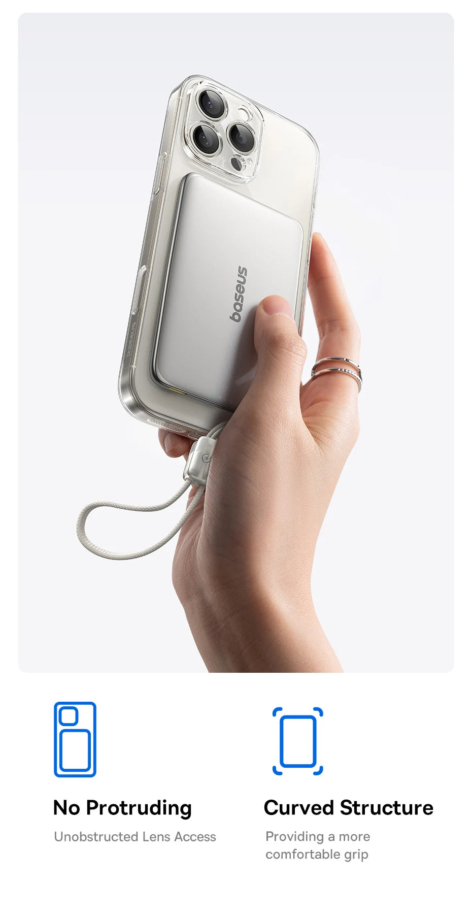Baseus 10,000mAh Magnetic Power Bank – Wireless 15W & PD 27W Fast Charge