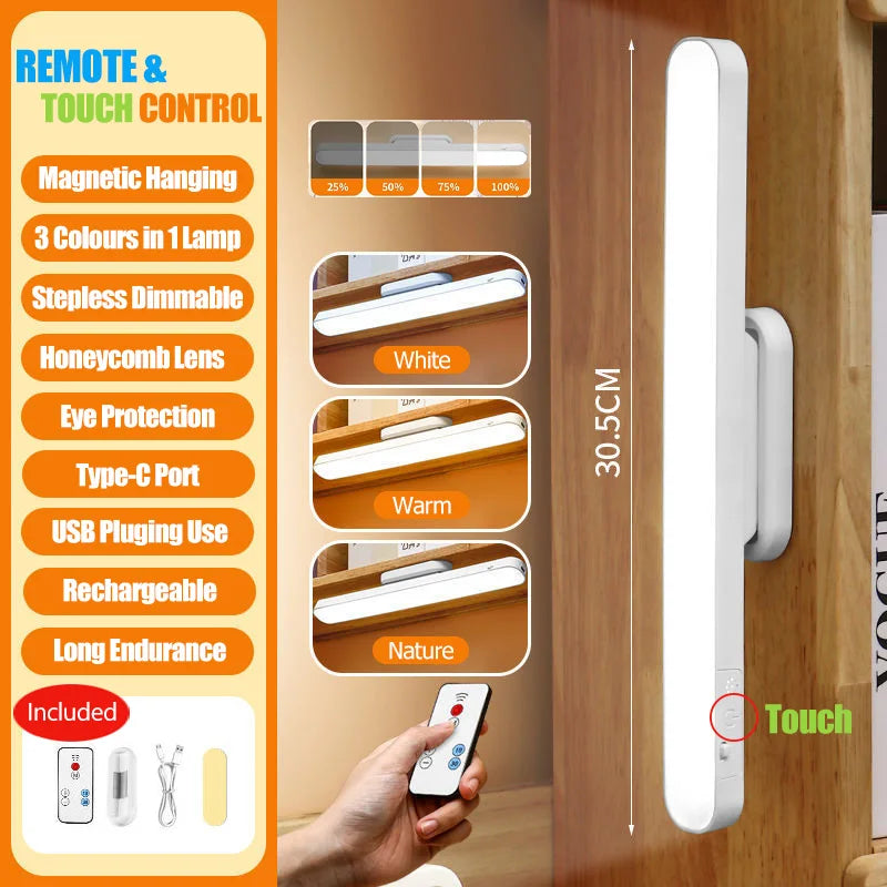 Remote LED Desk Lamp – Magnetic Hanging Rechargeable Light